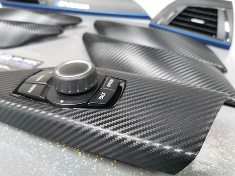 BMW F21 F22 INTERIOR TRIM SET - 3D CARBON / BLUE ACCENT