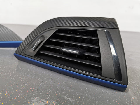 BMW F21 F22 INTERIOR TRIM SET - 3D CARBON / BLUE ACCENT