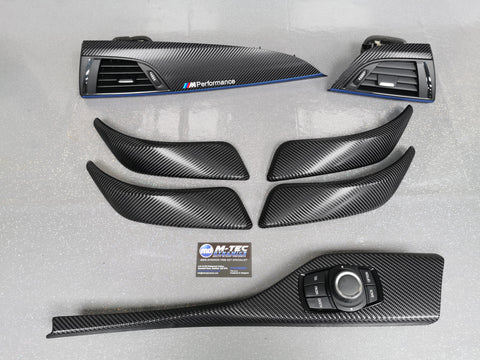 BMW F20 INTERIOR TRIM SET - 4D CARBON / BLUE ACCENT