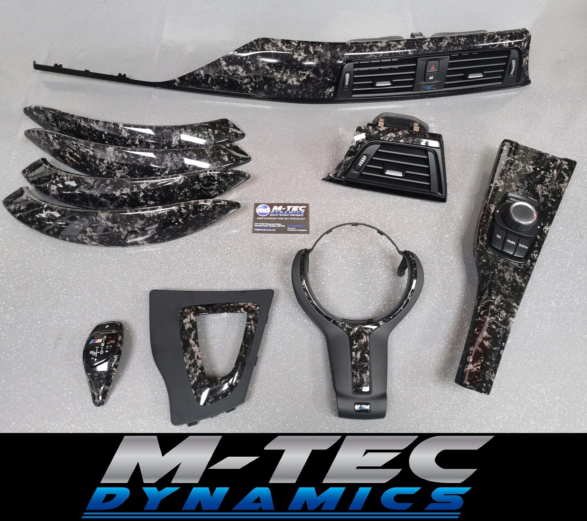 WRAPPING SERVICE - BMW F3X F8X CUSTOM INTERIOR TRIM SET - FORGED CARBON