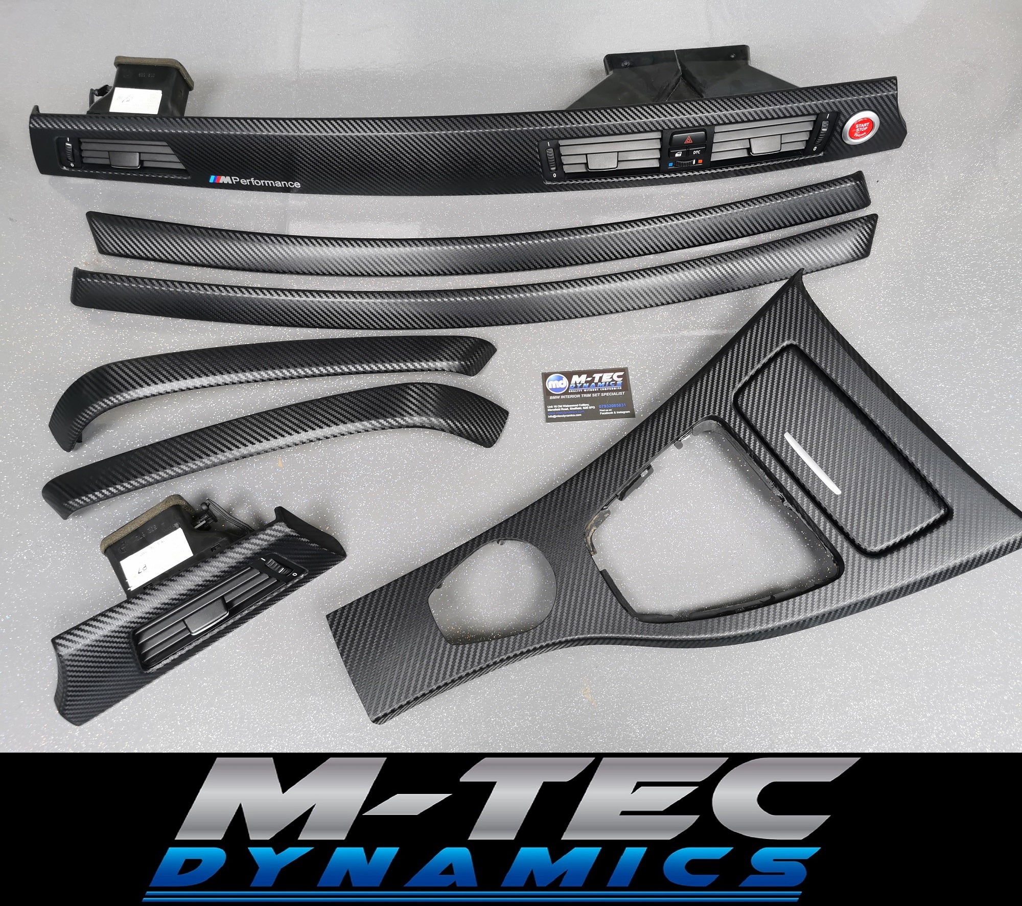 BMW E90 E91 CCC I-DRIVE 3D BLACK CARBON INTERIOR TRIM SET