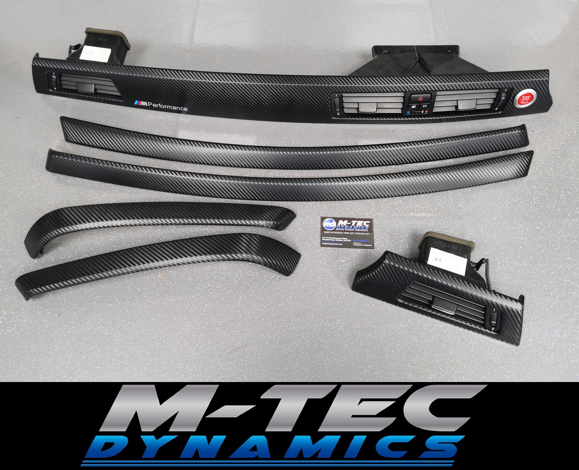 BMW E90 M3 SALOON 3D BLACK CARBON INTERIOR TRIM SET