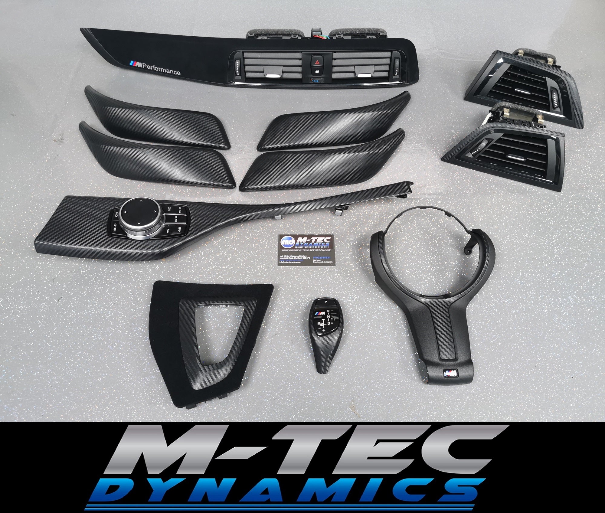 BMW F20 F21 F22 F23 LCI-2 PERFORMANCE STYLE INTERIOR TRIM SET - 3D CARBON - WRAPPING SERVICE