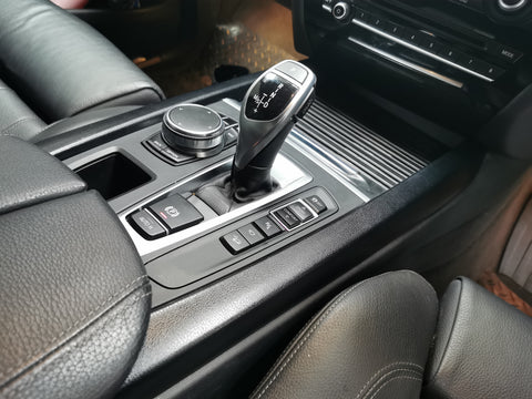 BMW X5 F15 CENTRE CONSOLE SIDE TRIMS WRAPPING SERVICE - BLACK LEATHER STYLE