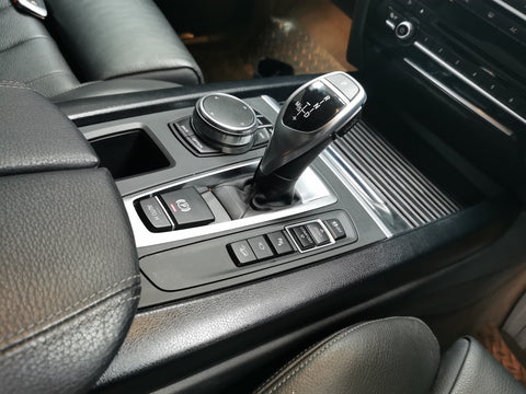 BMW X5 F15 CENTRE CONSOLE SIDE TRIMS WRAPPING SERVICE - BLACK LEATHER STYLE