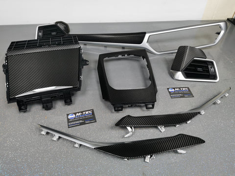 WRAPPING SERVICE - BMW G20 G21 INTERIOR TRIM SET - DEEP TEXTURED GLOSSY BLACK CARBON (MTD-TEX)