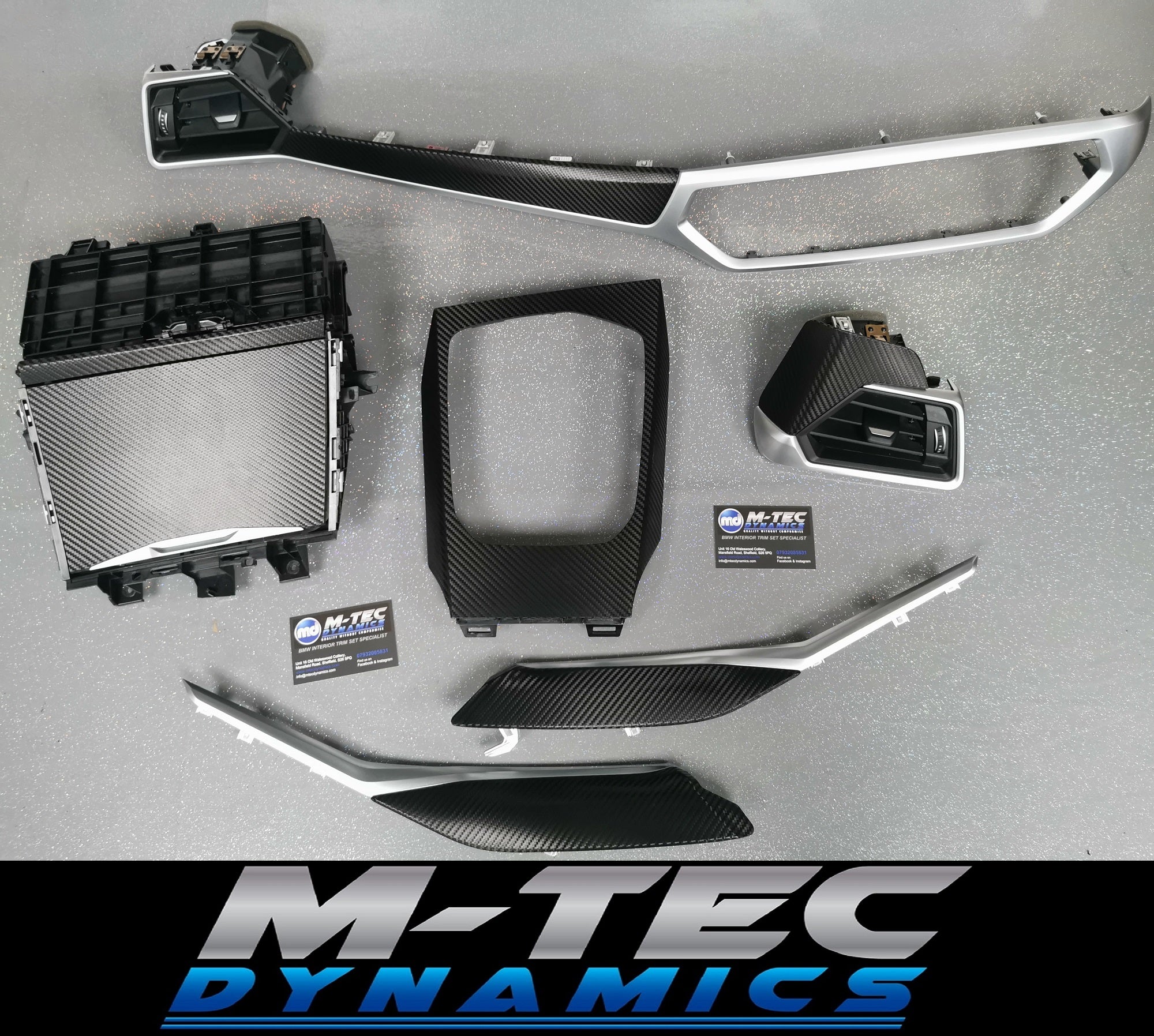 WRAPPING SERVICE - BMW G20 G21 INTERIOR TRIM SET - DEEP TEXTURED GLOSSY BLACK CARBON (MTD-TEX)