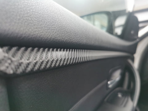 BMW F36 GRAN COUPE INTERIOR DOOR ACCENT TRIM WRAPPING SERVICE - CARBON FINISH ONLY