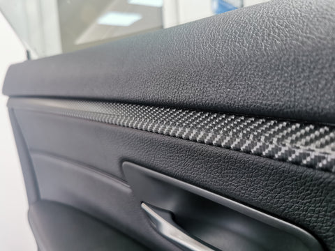 BMW F36 GRAN COUPE INTERIOR DOOR ACCENT TRIM WRAPPING SERVICE - CARBON FINISH ONLY