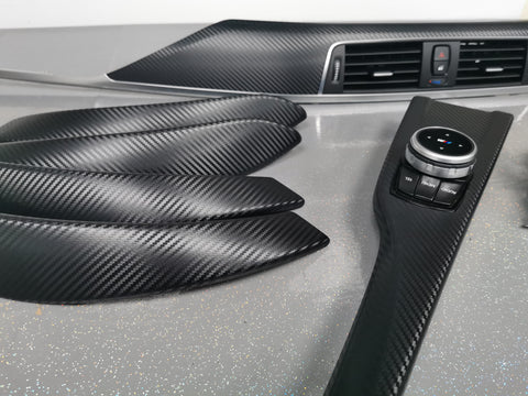 BMW F30 F31 F36 F80 M3 INTERIOR TRIM SET - 3D CARBON / SILVER ACCENT