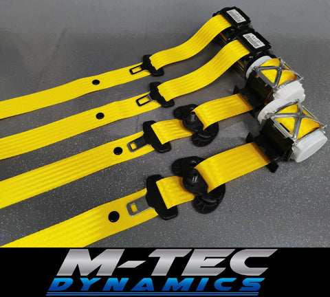 BMW 2-SERIES F22 COUPE YELLOW FRONT & REAR SEAT BELT SET