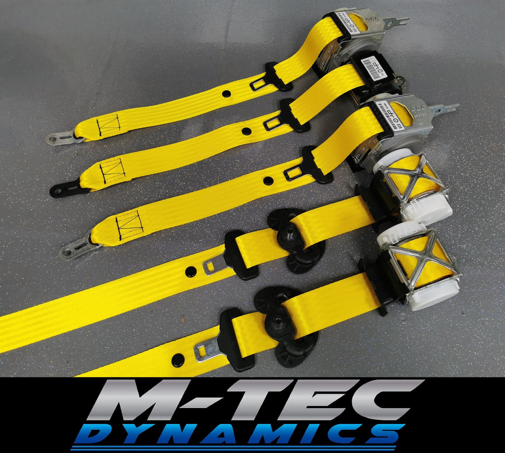 BMW 3-SERIES F30 / F80 M3 SALOON YELLOW FRONT & REAR SEAT BELT SET