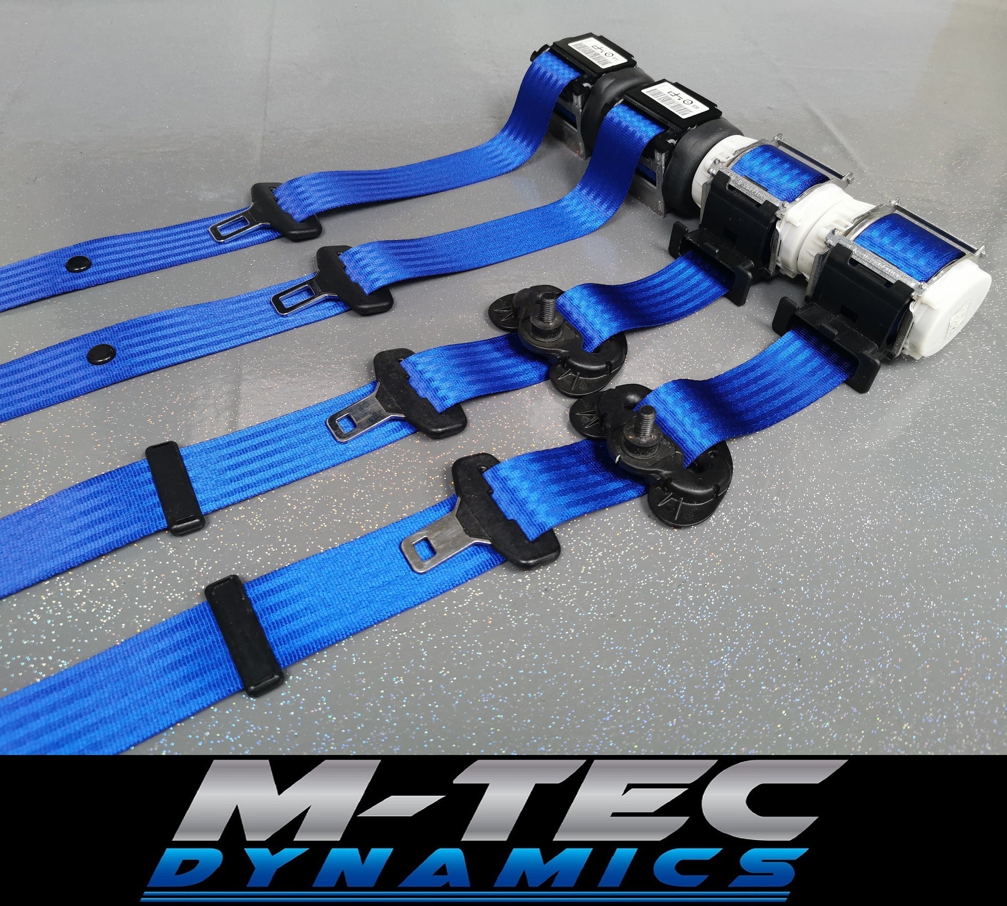 BMW 2-SERIES F22 COUPE BLUE FRONT & REAR SEAT BELT SET