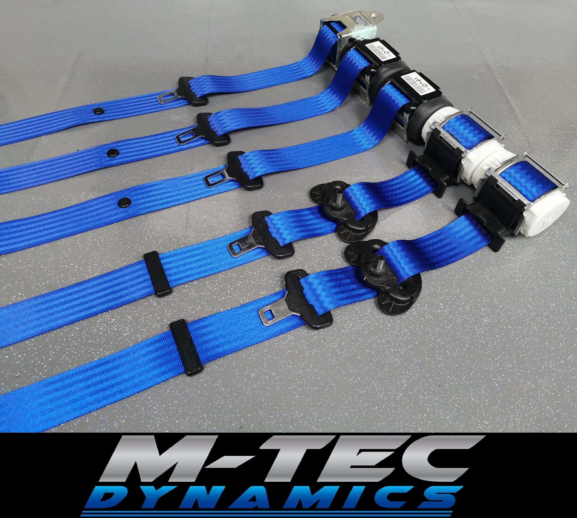 BMW 3-SERIES F30 / F80 M3 BLUE FRONT & REAR SEAT BELT SET