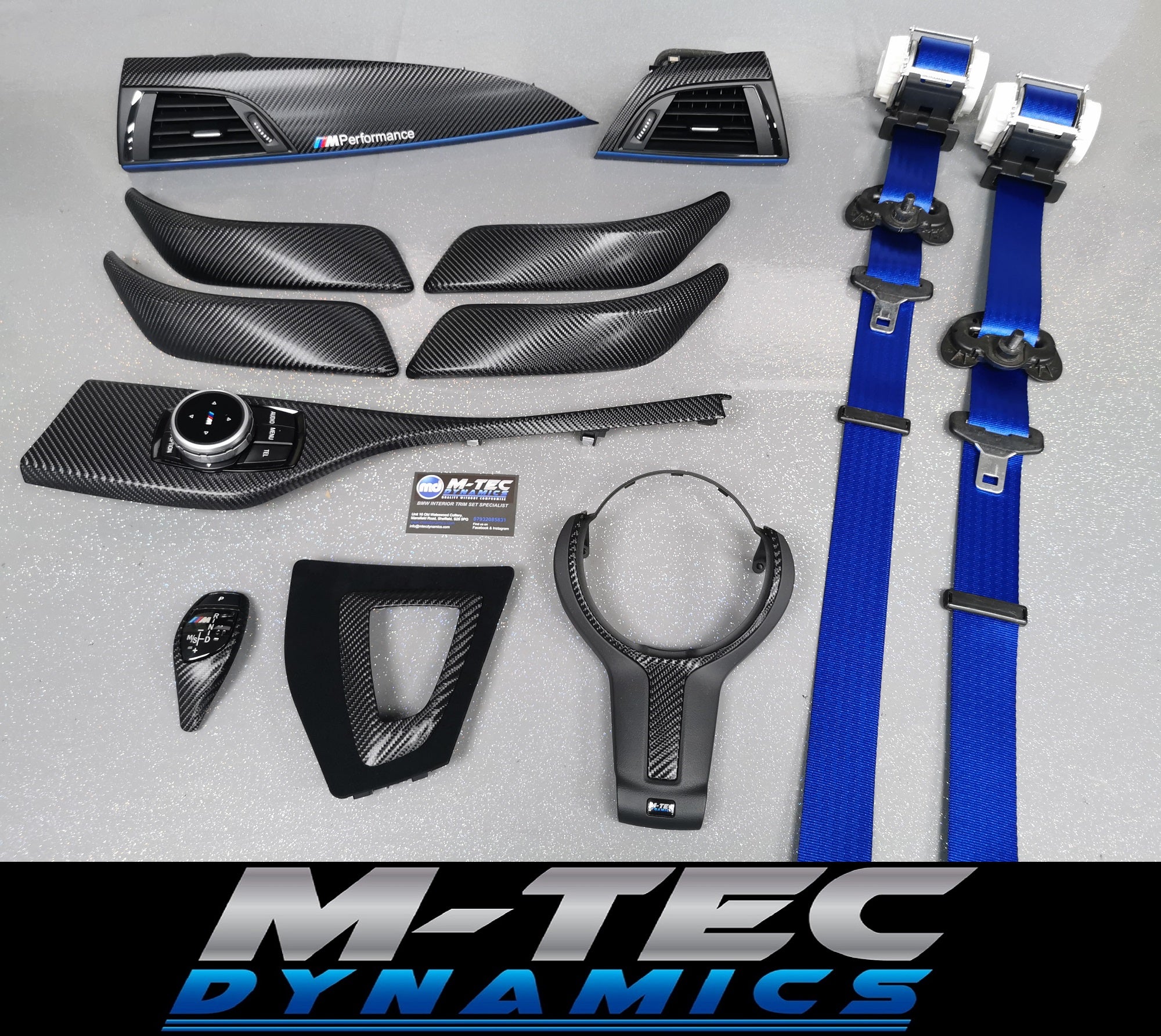 BMW F20 F21 F22 CUSTOM INTERIOR TRIM SET & SEAT BELT PACKAGE (BLUE) #2