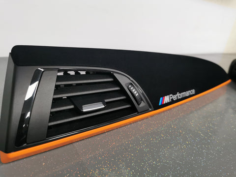 BMW F20 CUSTOM INTERIOR TRIM SET - 3D CARBON / ALCANTARA / ORANGE ACCENT