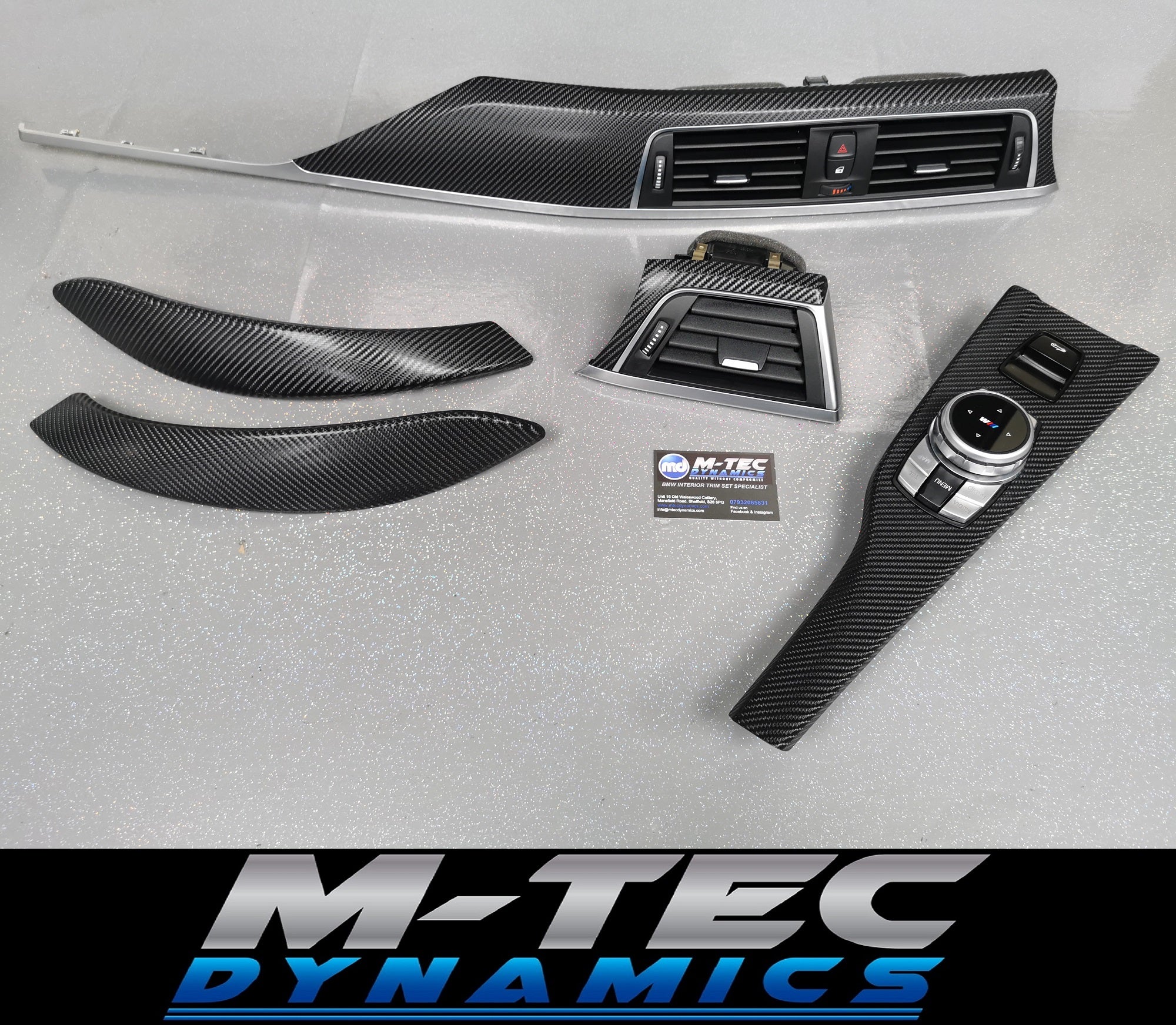 BMW F33 CONVERTIBLE LCI INTERIOR TRIM SET - 4D CARBON / SILVER ACCENT