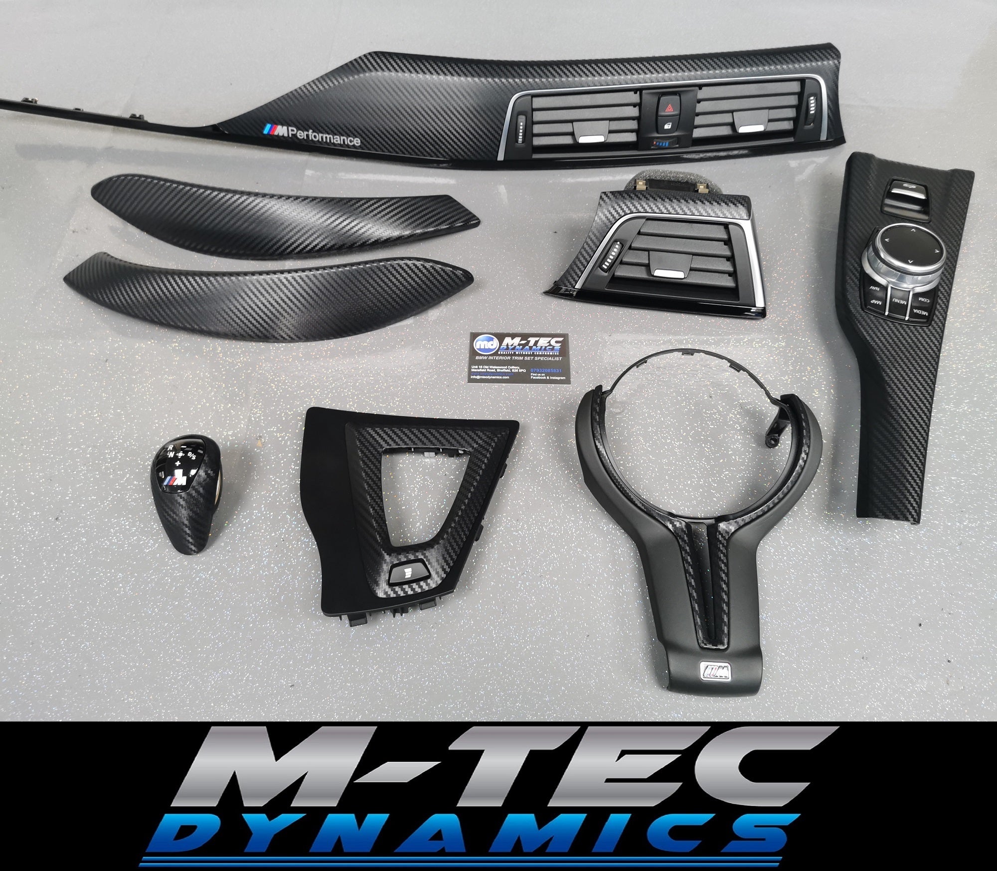 WRAPPING SERVICE - BMW F80 M3 / F82 F83 M4 INTERIOR TRIM SET - 3D CARBON