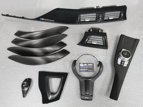 WRAPPING SERVICE - BMW F3X INTERIOR TRIM SET - PERFORMANCE STYLE / DEEP TEXTURED GLOSSY CARBON (MTD-TEX) F30 F31 F32 F33 F36