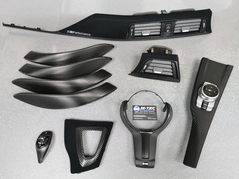 WRAPPING SERVICE - BMW F3X INTERIOR TRIM SET - PERFORMANCE STYLE / DEEP TEXTURED GLOSSY CARBON (MTD-TEX) F30 F31 F32 F33 F36