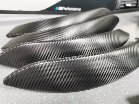 WRAPPING SERVICE - BMW F3X INTERIOR TRIM SET - PERFORMANCE STYLE / DEEP TEXTURED GLOSSY CARBON (MTD-TEX) F30 F31 F32 F33 F36