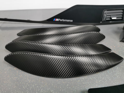 BMW F30/F32/F33/F36/F80/F82 - COMPLETE PERFORMANCE STYLE / DEEP TEXTURED GLOSSY CARBON INTERIOR TRIM SET (MTD-TEX)