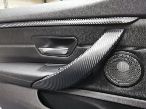 BMW F36 GRAN COUPE INTERIOR DOOR ACCENT TRIM WRAPPING SERVICE - CARBON FINISH ONLY