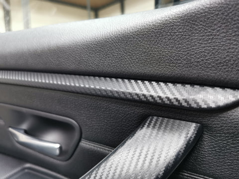 BMW F36 GRAN COUPE INTERIOR DOOR ACCENT TRIM WRAPPING SERVICE - CARBON FINISH ONLY