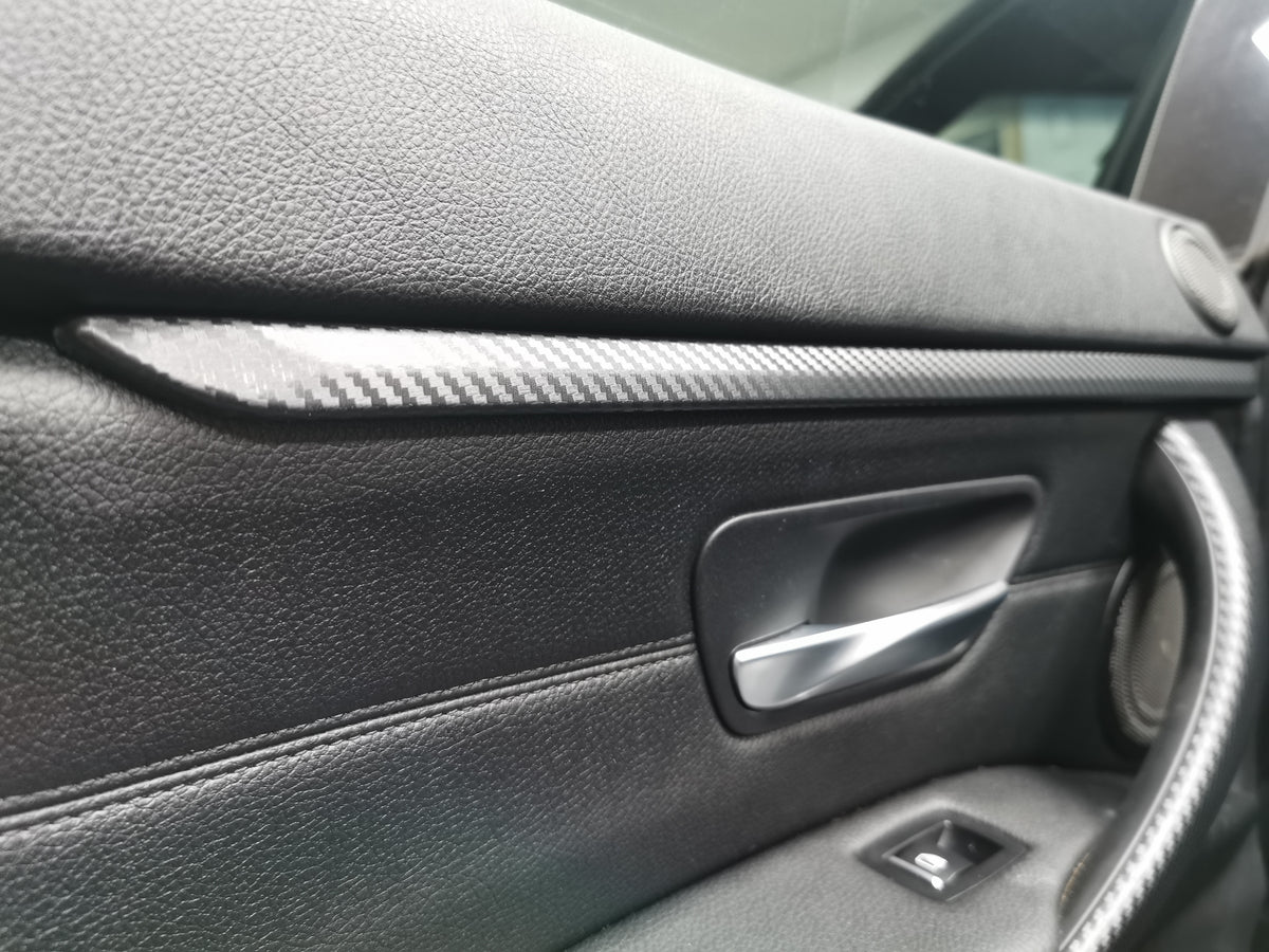 BMW F36 GRAN COUPE INTERIOR DOOR ACCENT TRIM WRAPPING SERVICE - CARBON FINISH ONLY