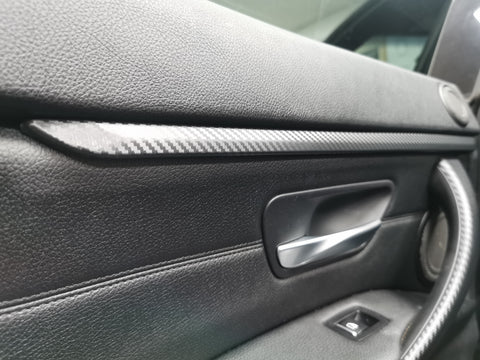 BMW F36 GRAN COUPE INTERIOR DOOR ACCENT TRIM WRAPPING SERVICE - CARBON FINISH ONLY