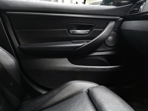 BMW F36 GRAN COUPE INTERIOR DOOR ACCENT TRIM WRAPPING SERVICE - CARBON FINISH ONLY