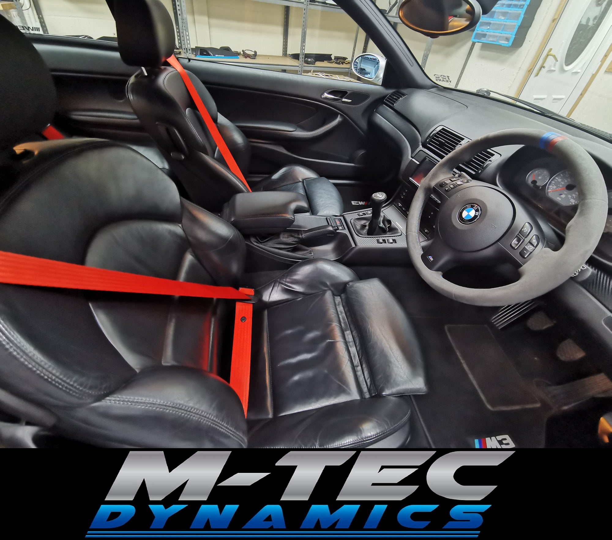 BMW E46 COUPE (M3) CUSTOM CARBON INTERIOR TRIM SET & SEAT BELT PACKAGE