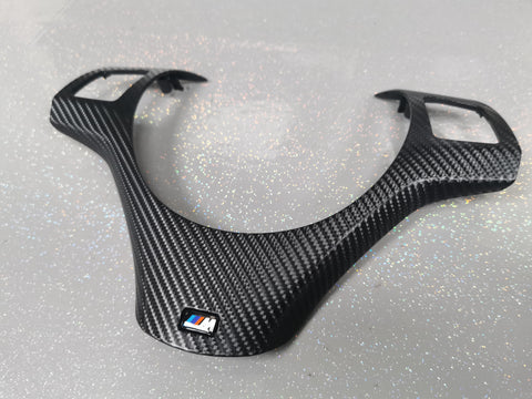 BMW E9X BLACK 4D CARBON M-SPORT STEERING TRIM (E90, E91, E92, E93)