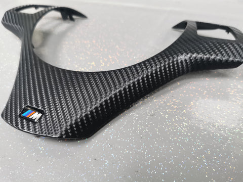 BMW E9X BLACK 4D CARBON M-SPORT STEERING TRIM (E90, E91, E92, E93)