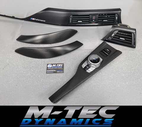 BMW F33 F83 4-SERIES CONVERTIBLE INTERIOR TRIM SET - DEEP TEXTURED GLOSSY CARBON / GLOSS BLACK ACCENT (MTD-TEX)
