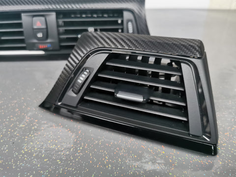BMW F33 F83 4-SERIES CONVERTIBLE INTERIOR TRIM SET - DEEP TEXTURED GLOSSY CARBON / GLOSS BLACK ACCENT (MTD-TEX)