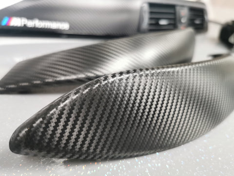 BMW F33 F83 4-SERIES CONVERTIBLE INTERIOR TRIM SET - DEEP TEXTURED GLOSSY CARBON / GLOSS BLACK ACCENT (MTD-TEX)