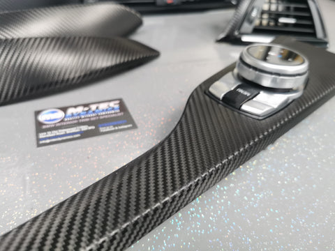 BMW F33 F83 4-SERIES CONVERTIBLE INTERIOR TRIM SET - DEEP TEXTURED GLOSSY CARBON / GLOSS BLACK ACCENT (MTD-TEX)