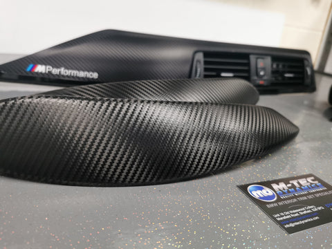 BMW F33 F83 4-SERIES CONVERTIBLE INTERIOR TRIM SET - DEEP TEXTURED GLOSSY CARBON / GLOSS BLACK ACCENT (MTD-TEX)