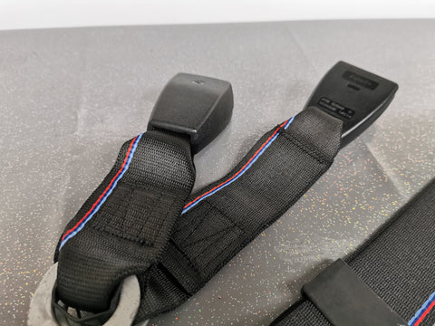 BMW E46 COUPE CUSTOM COMPETITION STYLE TRI-COLOUR COMPLETE FRONT & REAR FULL SEAT BELT SET