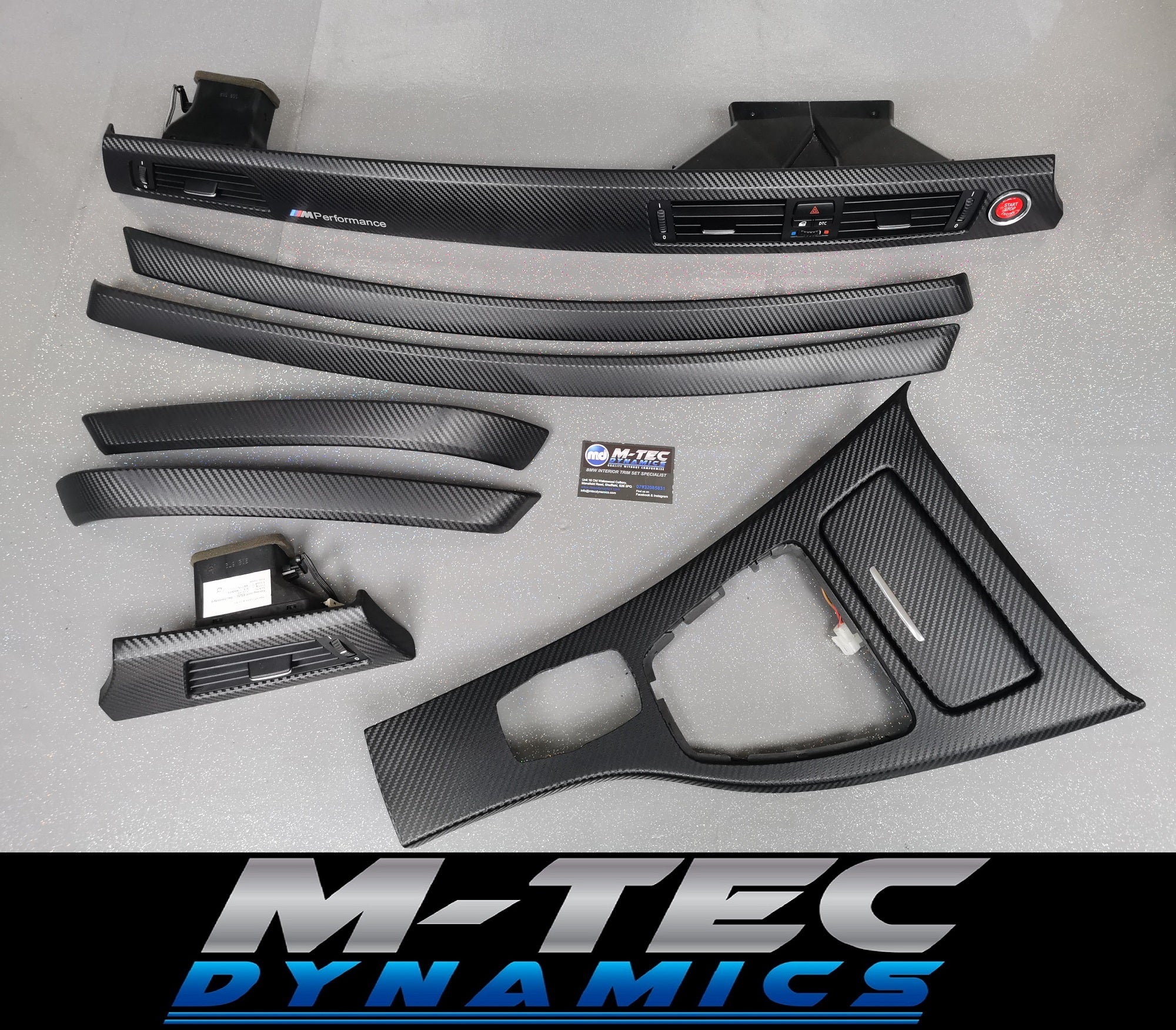 BMW E90 CIC BLACK 3D CARBON INTERIOR TRIM SET LCI I-DRIVE