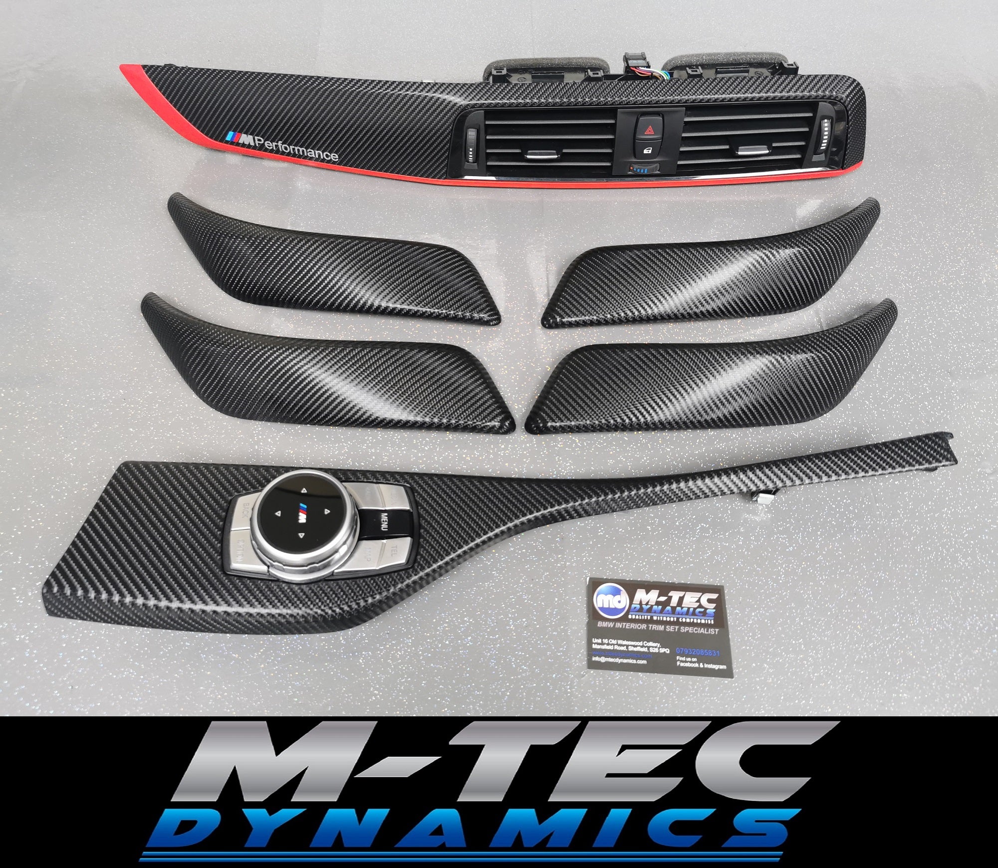 BMW F20 LCI-2 CUSTOM INTERIOR TRIM SET - 4D CARBON / RED ACCENT