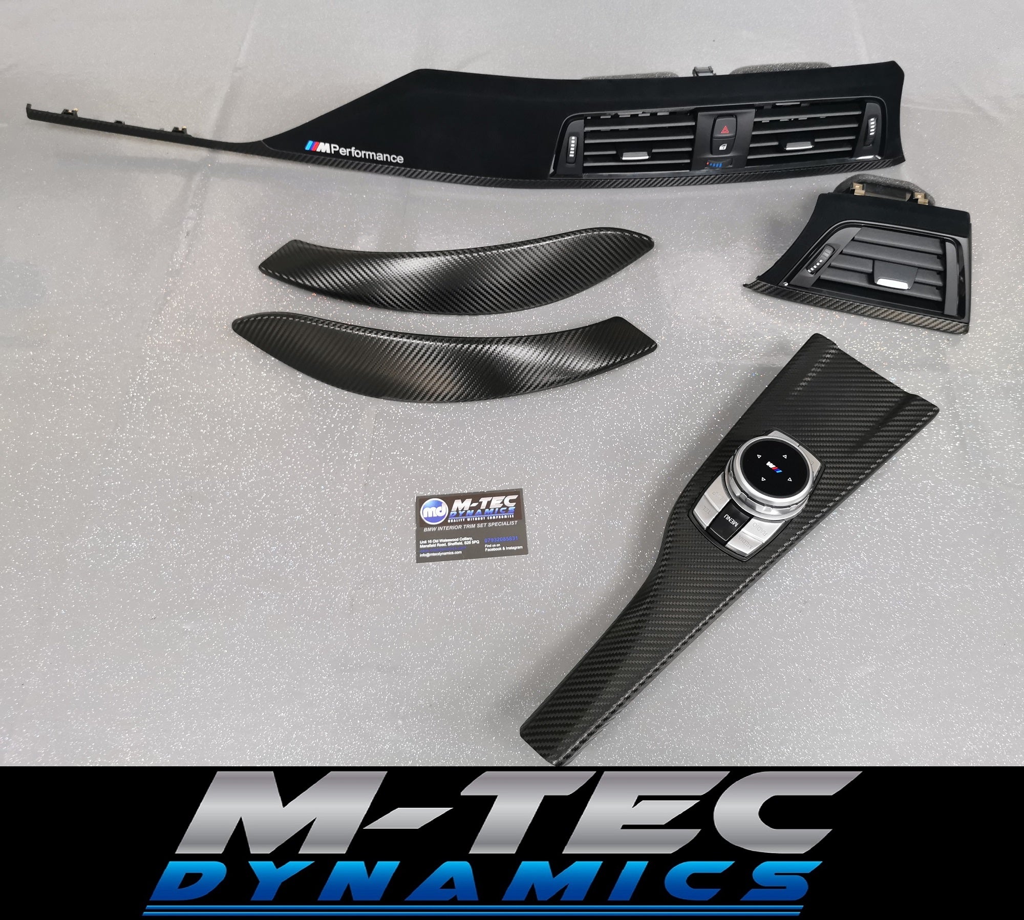 BMW F32 F82 M4 - PERFORMANCE STYLE / DEEP TEXTURED GLOSSY CARBON INTERIOR TRIM SET (MTD-TEX)