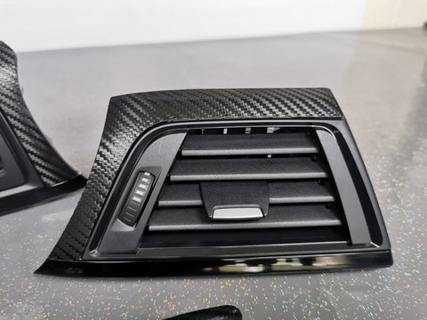 BMW F30 F80 M3 3-SERIES INTERIOR TRIM SET - DEEP TEXTURED GLOSSY CARBON / GLOSS BLACK ACCENT (MTD-TEX)