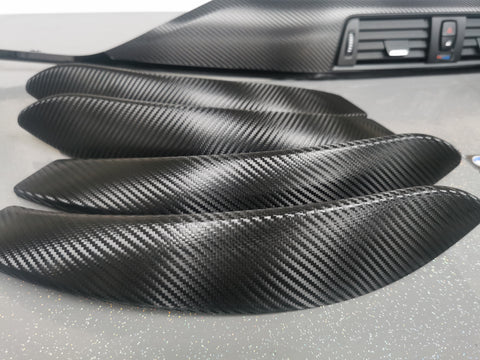 BMW F30 F80 M3 3-SERIES INTERIOR TRIM SET - DEEP TEXTURED GLOSSY CARBON / GLOSS BLACK ACCENT (MTD-TEX)
