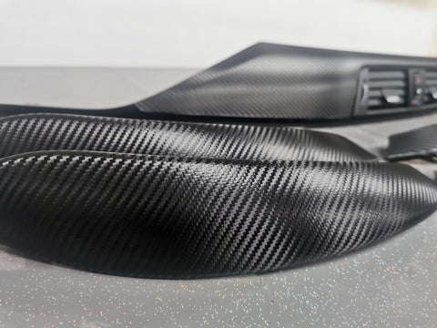 BMW F30 F80 M3 3-SERIES INTERIOR TRIM SET - DEEP TEXTURED GLOSSY CARBON / GLOSS BLACK ACCENT (MTD-TEX)