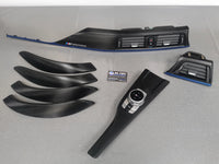 BMW F30 F31 F36 INTERIOR TRIM SET - TEXTURED GLOSSY CARBON / BLUE ACCENT