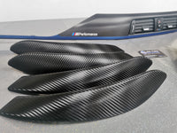 BMW F30 F31 F36 INTERIOR TRIM SET - TEXTURED GLOSSY CARBON / BLUE ACCENT