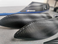 BMW F30 F31 F36 INTERIOR TRIM SET - TEXTURED GLOSSY CARBON / BLUE ACCENT