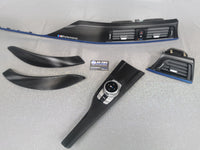 BMW F32 COUPE INTERIOR TRIM SET - TEXTURED CARBON / BLUE ACCENT